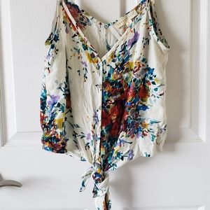 Tie Front Sleeveless Blouse